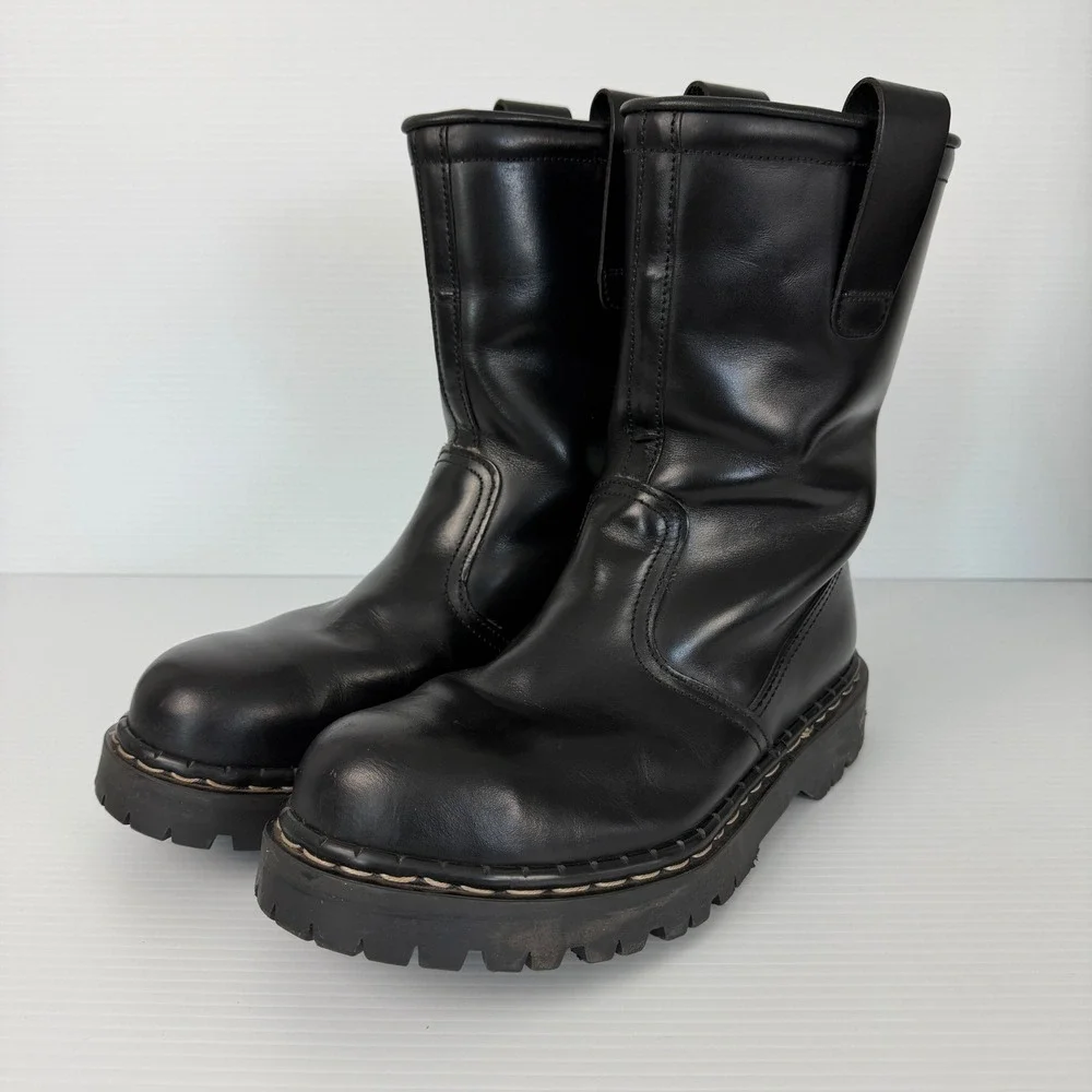 Gripfast Original England Black Leather Pull On Industrial Punk Mens US 10 UK‎ 9